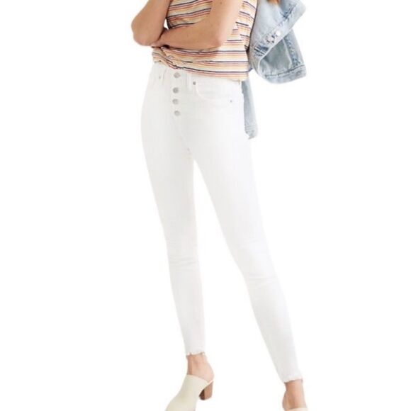 MADEWELL 9" Mid-Rise Skinny Jeans in Pure White! - Picture 9 of 9